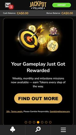 Jackpot Village Casino Mobile Homepage
