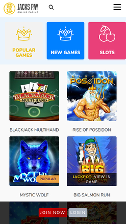 JacksPay Casino Mobile Games