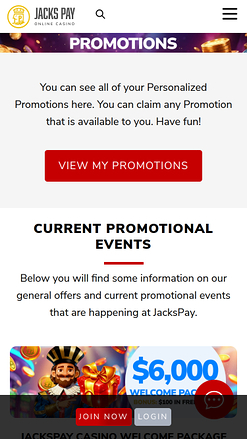JacksPay Casino Mobile Promotions