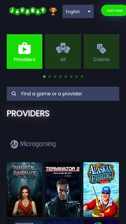 Jeffbet Casino Game Developers Mobile