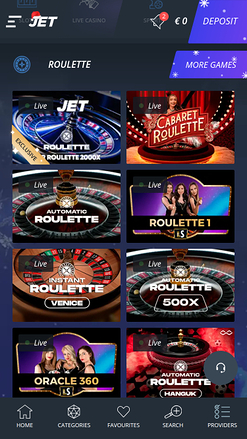 Jet Casino Live Dealer Mobile
