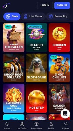 Jet4bet Casino Mobile Games