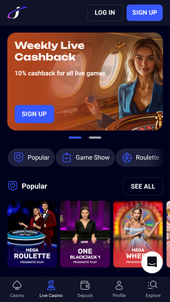 Jet4bet Casino Live Dealer Mobile