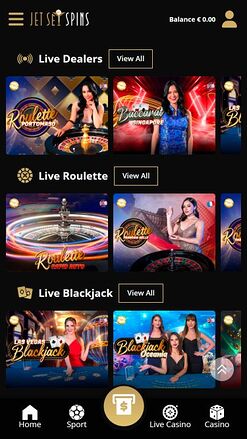 JetSetSpins Casino Mobile Live Dealer