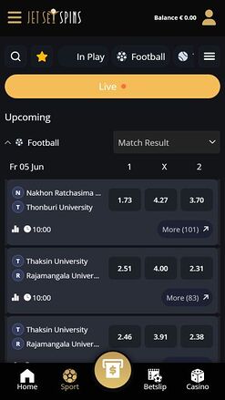 JetSetSpins Casino Mobile Sports