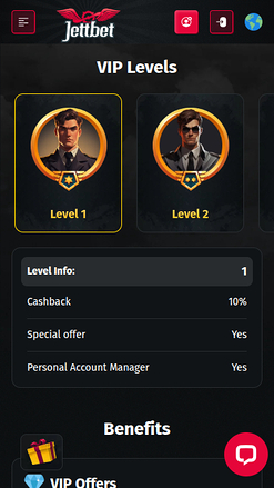 Jettbet Casino Mobile VIP Program