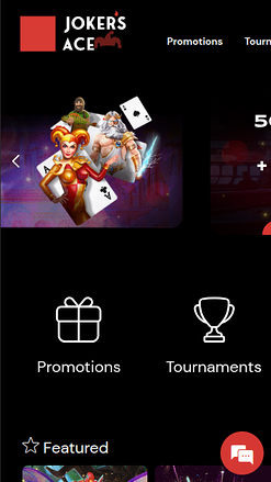 Homepage screenshot of Joker's Ace Casino for Mobile