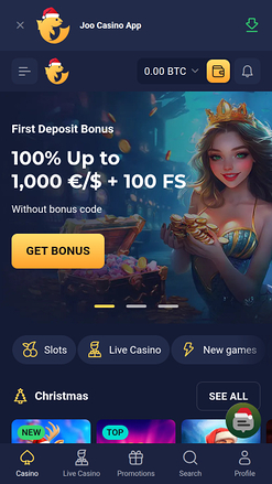 Joo Casino Mobile Homepage