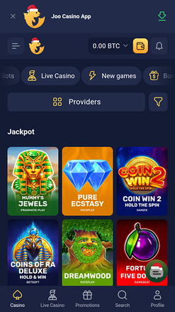 Joo Casino mobile jackpot