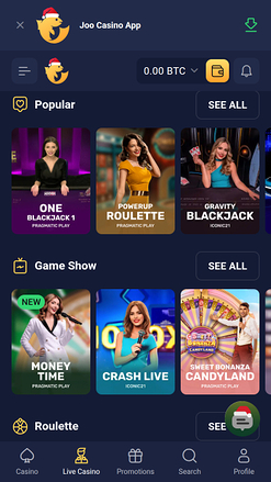 Joo Casino Mobile Live dealer
