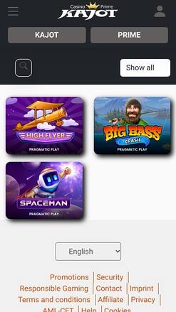 Kajot Casino Crash Games Mobile