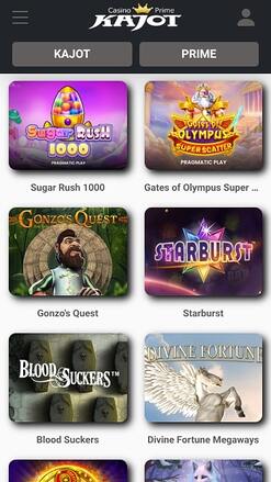 Kajot Casino Games Mobile