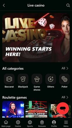 Kheli Bet Casino Mobile Live Dealer