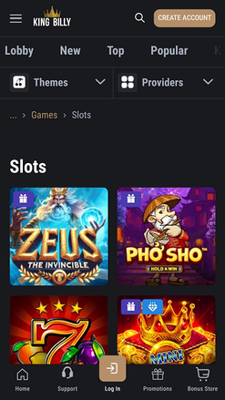 King Billy Casino Games Mobile