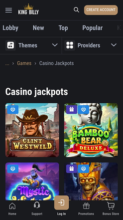 King Billy Casino Jackpot Mobile