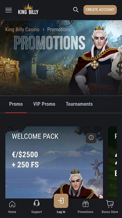 King Billy Casino Promotions Mobile