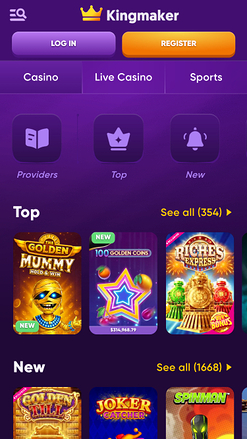 Kingmaker Casino Mobile Games