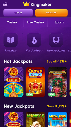 Kingmaker Casino Mobile Jackpot
