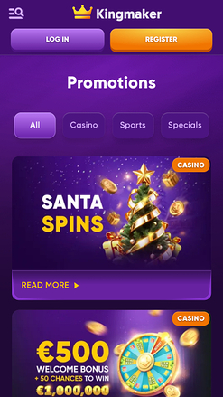 Kingmaker Casino Mobile Promotions