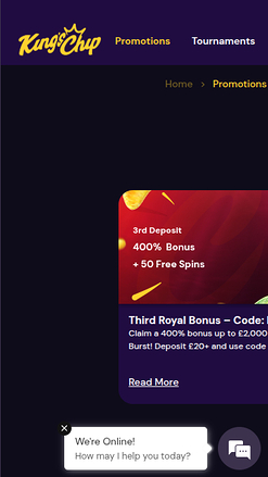 Promotions screenshot of King's Chip Casino for Mobile