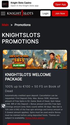 Knightslots Mobile Promotions