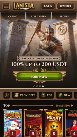Lanista Casino Homepage