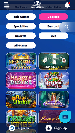 Las Atlantis Casino Mobile Jackpot
