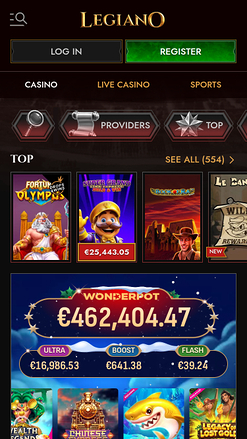Legiano Casino Mobile Games