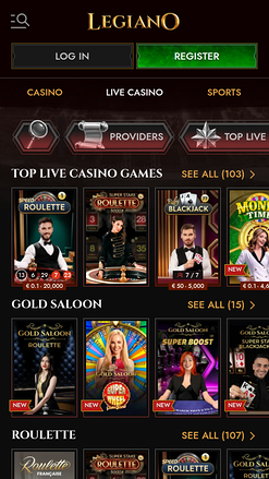 Legiano Casino Mobile Live Dealer