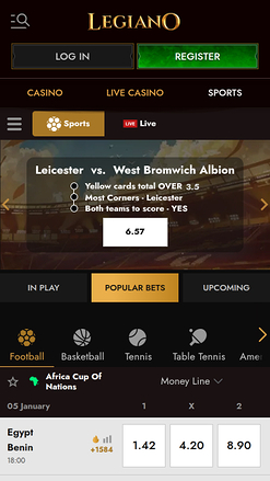 Legiano Casino Mobile Sports