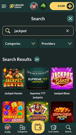 Lemon Casino Mobile Jackpot