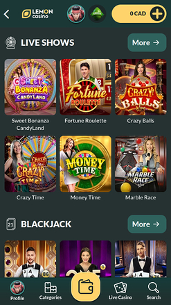 Lemon Casino Mobile Live Dealer