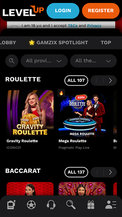 Levelup Casino Mobile Live Dealer