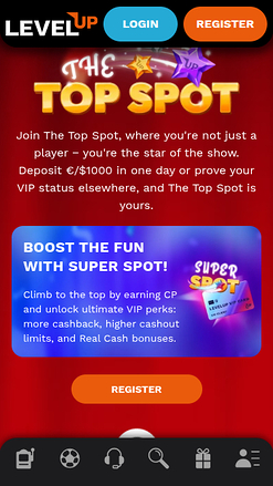 LevelUp Casino Mobile VIP Program