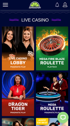 Limewin Casino Mobile Live Dealer