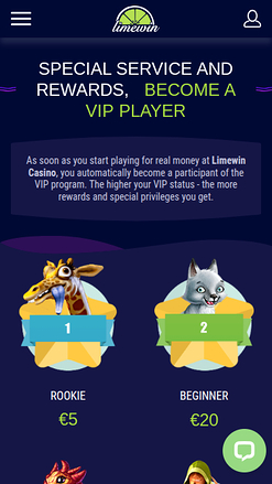 Limewin Casino Mobile VIP Program