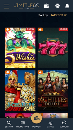 Limitless Casino Mobile Jackpot
