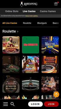 Lord Ping Casino Mobile Live Dealer