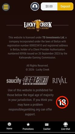 Lucky Creek Casino Mobile Game Developers