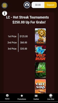 Lucky Creek Casino Mobile Tournaments