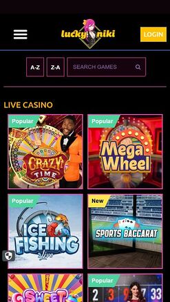 Lucky Niki Casino Mobile Live Dealer