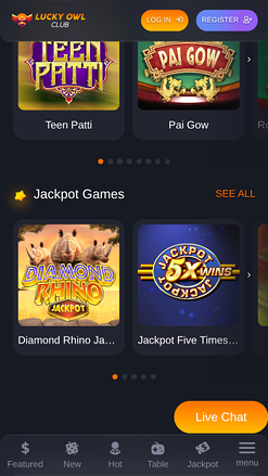 Lucky Owl Club Mobile Jackpot
