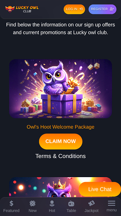 Lucky Owl Club Mobile Promotions