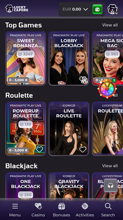 Lucky Capone Casino Mobile Live Dealer