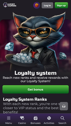 VIP screenshot of Lucky Capone Casino for Mobile