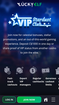 LuckyElf Casino Mobile VIP Program