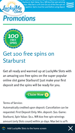 LuckyMe Slots Casino Mobile Promotions