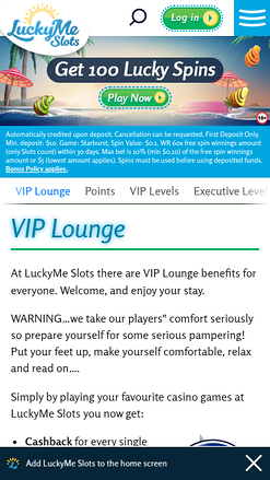 LuckyMe Slots Casino Mobile VIP Program