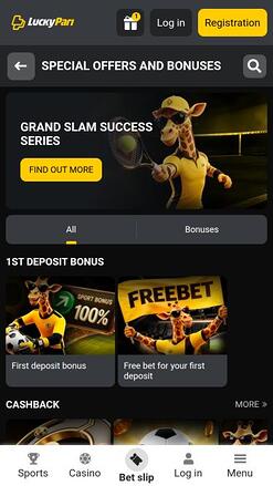 LuckyPari Casino promotions mobile page