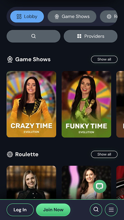 Luckywins Casino Mobile Live Dealer